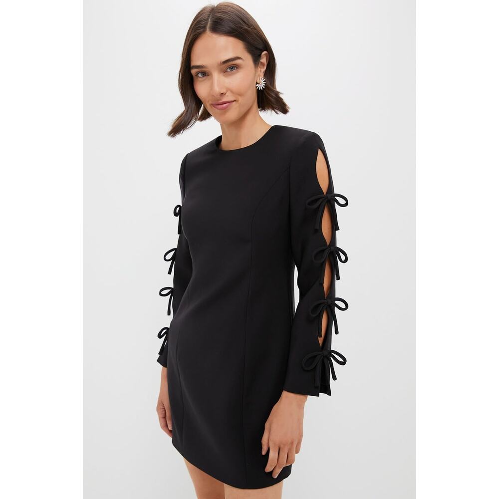 Tuckernuck Black Mini Dress with Bow-Slit Sleeves